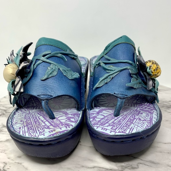 Macanna 3D Floral Mixed Media Print Leather Platform Sandals 7/37 Maximalist - Picture 4 of 16